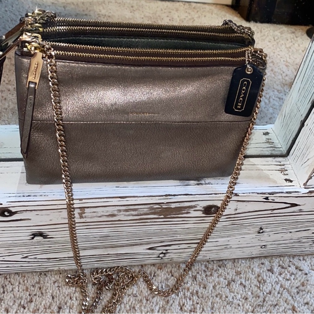 Coach Metallic Leather Crossbody Purse